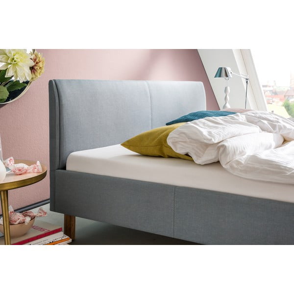 Modrá/sivá čalúnená dvojlôžková posteľ bez roštu 140x200 cm Lena – Meise Möbel-image-2