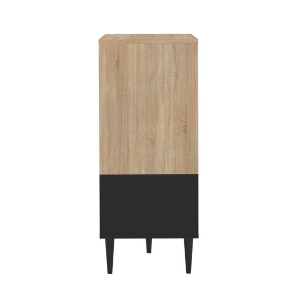 Čierna nižšia komoda v dekore dubového dreva TemaHome Horizon-image-3