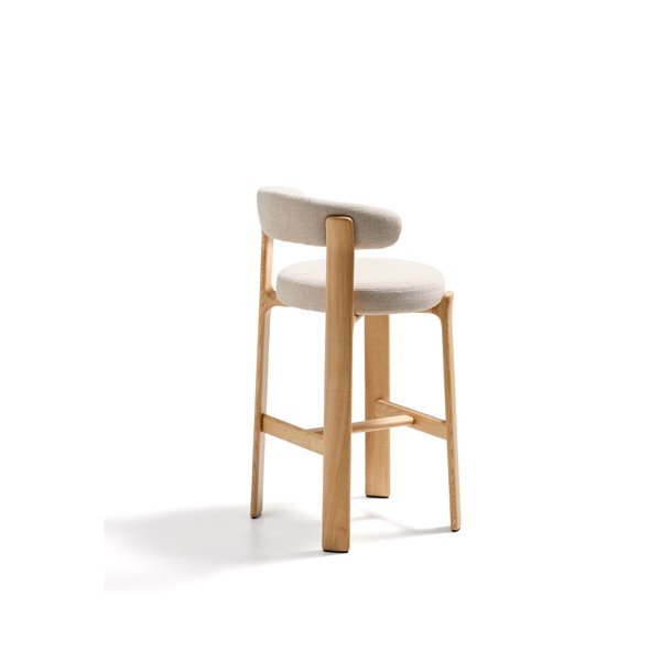 Béžová/v svetlo prírodnej farbe barová stolička z jaseňového dreva (výška sedadla 75 cm) Granite – Kave Home-image-4