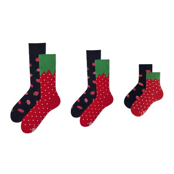 Rodinná sada 3 párov ponožiek Many Mornings Strawberry Medium