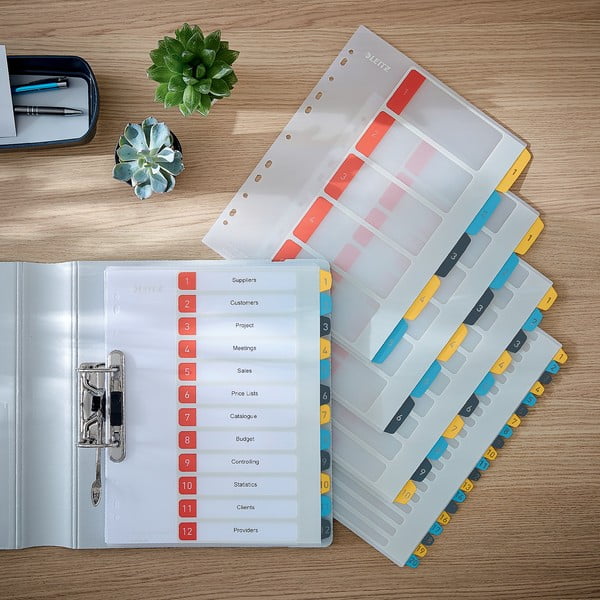 Súprava 5 numerických registrov s 20 štítkami Leitz, A4-image-1