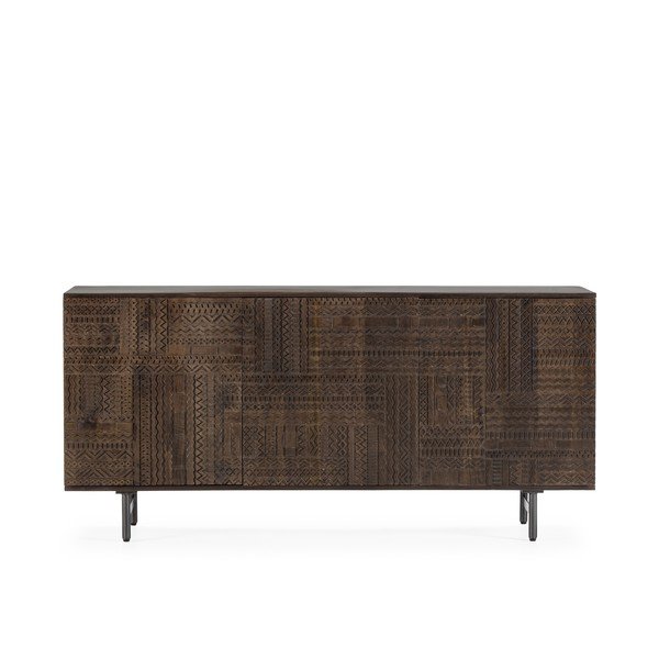 Tmavohnedá komoda z mangového dreva 160x75x40 cm Kalai – MOME