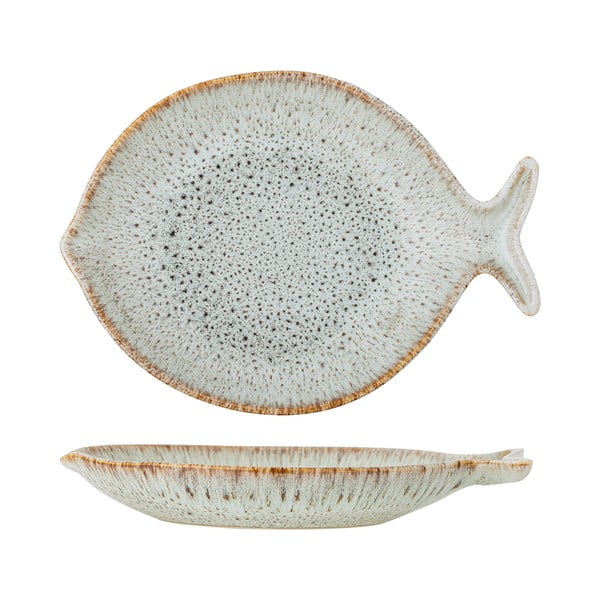 Modrý/béžový servírovací tanier z kameniny Fleur – Bloomingville-image-2