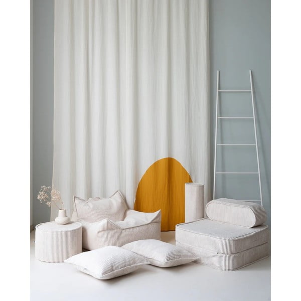 Krémový menčestrový detský pohovkový vankúš Block – Wigiwama-image-1