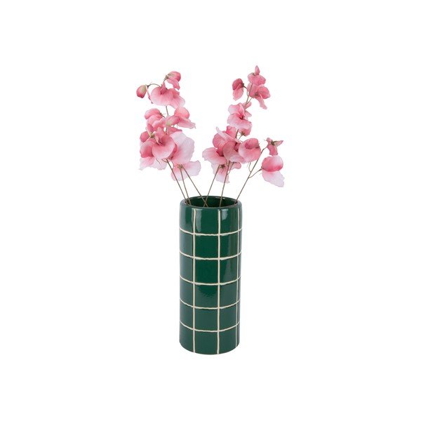Tmavozelená keramická váza (výška  30 cm) Retro Tiles – PT LIVING-image-2