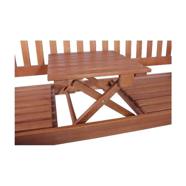 Záhradná lavica s odkladacím stolíkom z eukalyptového dreva Garden Pleasure Phuket-image-4