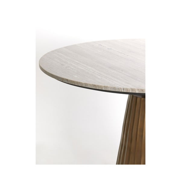 Okrúhly jedálenský stôl v bronzovej a prírodnej farbe s doskou v dekore mramoru ø 100 cm Rianne – Light & Living-image-1