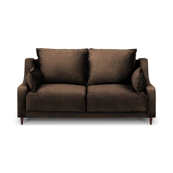 Hnedá zamatová pohovka Mazzini Sofas Freesia, 150 cm