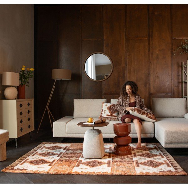 Nástenné zrkadlo s dreveným rámom ø 80 cm Gale – Dutchbone-image-1