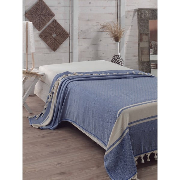 Prikrývka na posteľ Elmas Blue, 200x240 cm