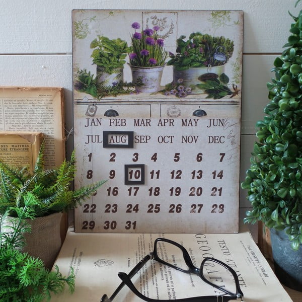 Stolový kovový kalendár Herbs