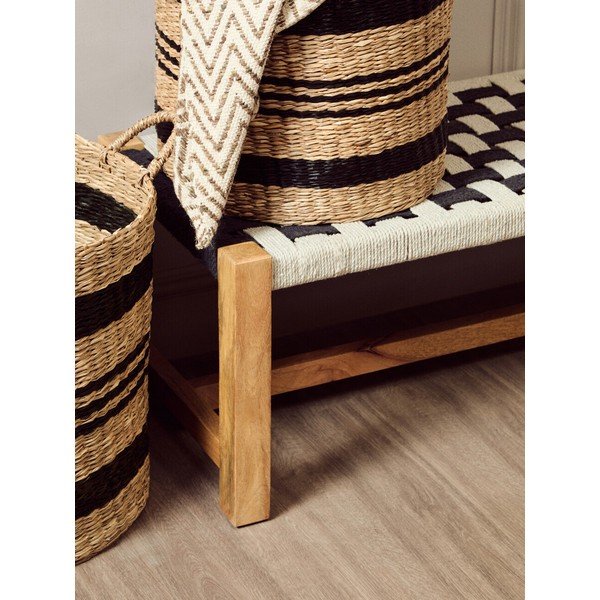 Čiern-obiela drevená lavica Satna – Premier Housewares-image-4