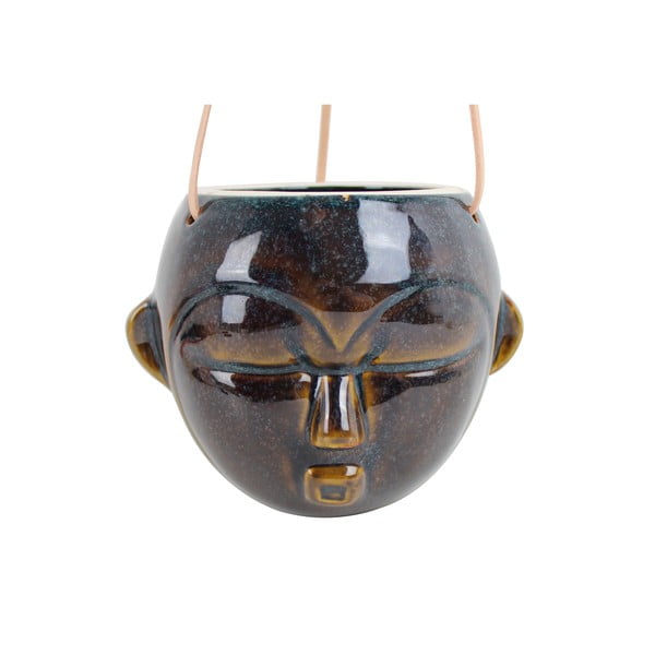Tmavohnedý závesný kvetináč PT LIVING Mask, výška 15,2 cm