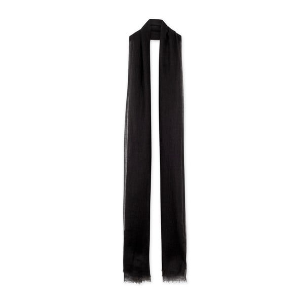 Čierny tenký kašmírový šál Bel cashmere Mila, 240 x 110 cm