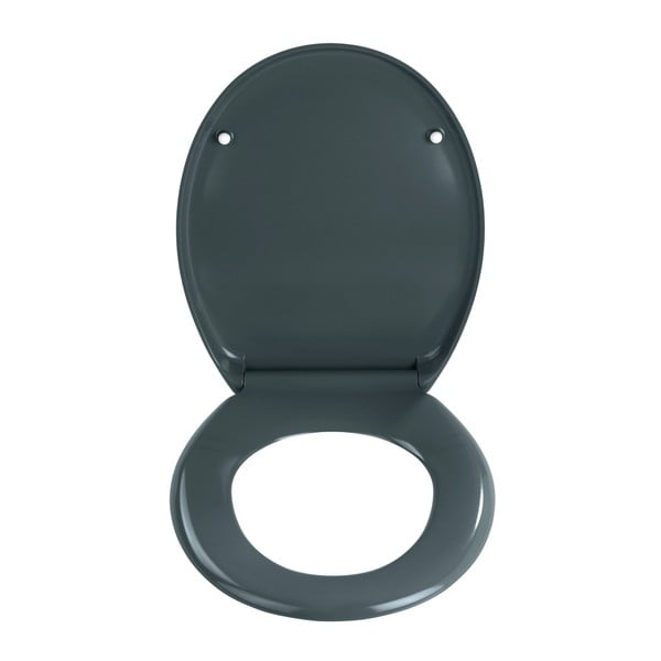 Tmavosivé WC sedadlo s jednoduchým zatváraním Wenko Premium Ottana, 45,2 x 37,6 cm-image-1