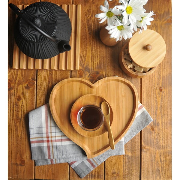 Bambusový servírovací podnos Bambum Amor, šírka 23 cm-image-2