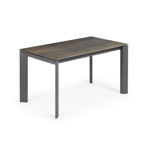 Čierno-sivý rozkladací jedálenský stôl Kave Home Atta, 140 x 90 cm