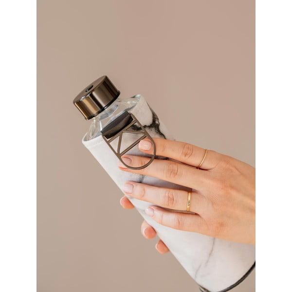 Čierno-biela fľaša z borosilikátového skla s obalom z umelej kože Equa Mismatch Stone, 750 ml-image-3