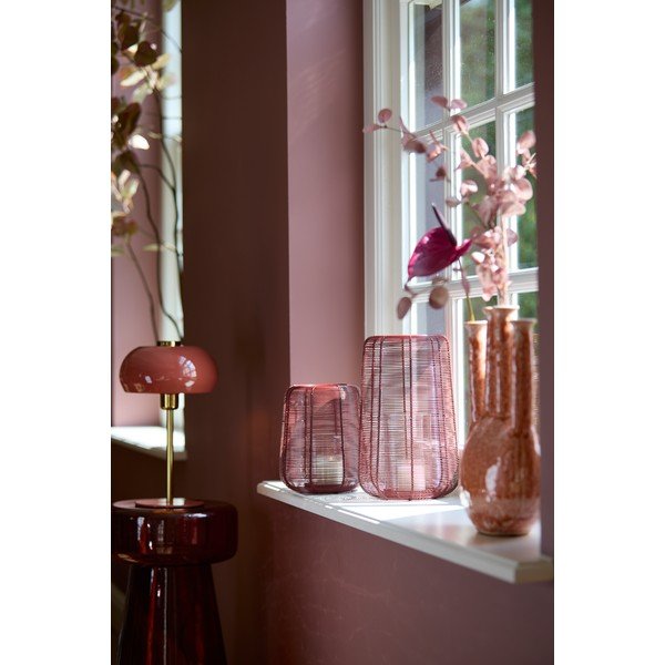 Stolová lampa v lososovej farbe s kovovým tienidlom (výška 34 cm) Surin – Light & Living-image-1