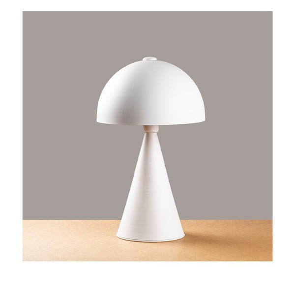 Biela stolová lampa s kovovým tienidlom (výška 52 cm) Dodo – Opviq lights-image-2