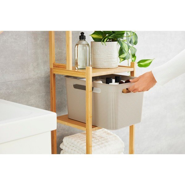 Béžový úložný košík z recyklovaného plastu Brisen - Rotho-image-3