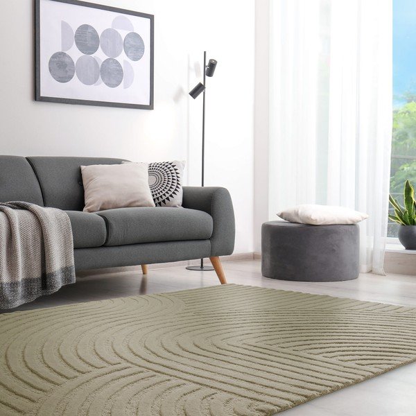 Khaki vlnený koberec 160x230 cm Hague – Asiatic Carpets-image-1