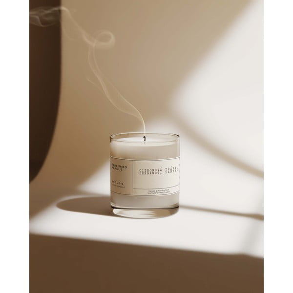 Vonná sójová sviečka doba horenia 40 h #69 Lemongrass, Bergamot, Sandalwood – Perfumed Prague-image-2