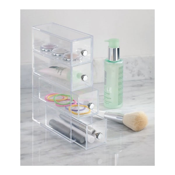 Transparentný úložný box so 4 zásuvkami iDesign Werso-image-1