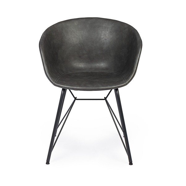 Tmavosivá čalúnená jedálenská stolička Warhol – Bizzotto-image-2