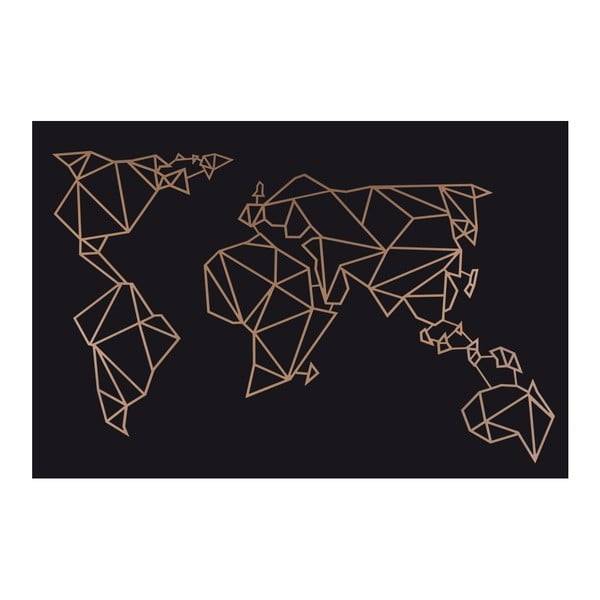 Kovová nástenná dekorácia v medenej farbe Homemania World, 100 x 55 cm-image-2