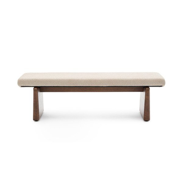 Béžová/v tmavoprírodnej farbe ženilková lavica Topaz – Kave Home