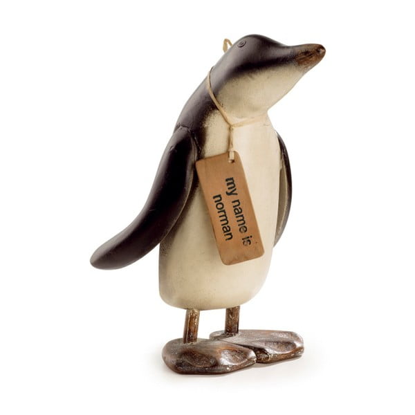 Dekorácia z teakového dreva Moycor Norman Penguin, výška 27 cm
