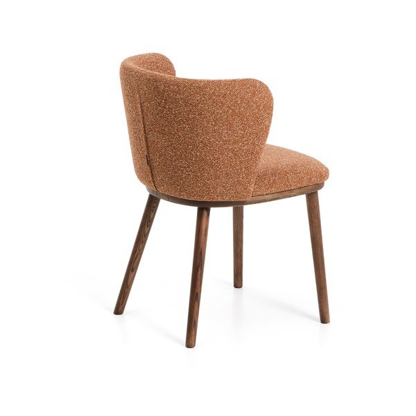 Čalúnené jedálenské kreslo v terakotovej farbe Ciselia – Kave Home-image-4
