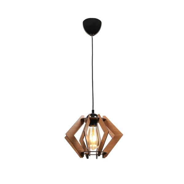Čierne stropné svietidlo s dreveným tienidlom – Squid Lighting