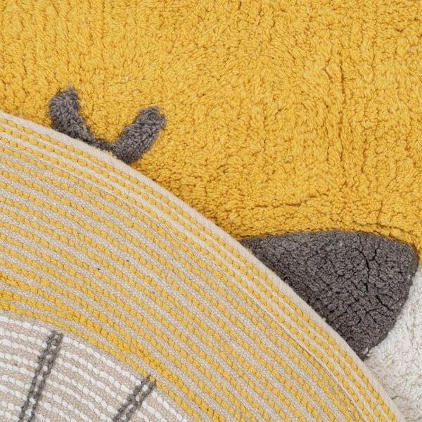 Okrovožltý bavlnený detský koberec ø 100 cm Lion – Ixia-image-4