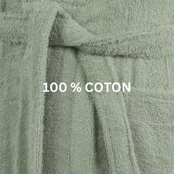 Biely bavlnený župan veľkosť S/M Lindu – Tiseco Home Studio-image-2