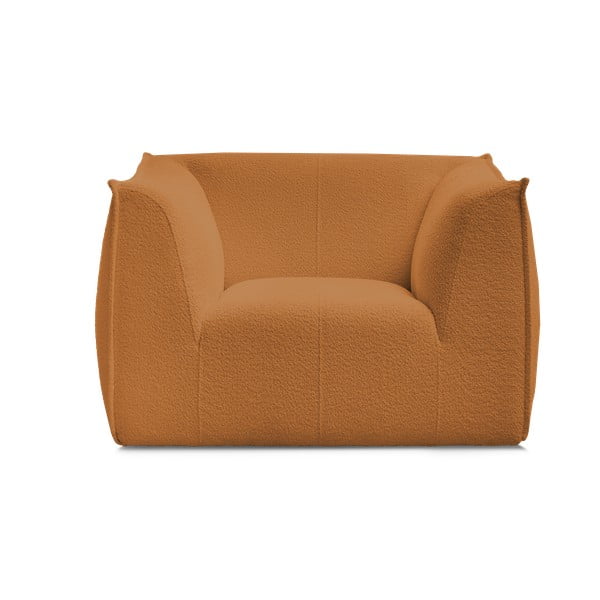 Kreslo z textílie buklé v horčicovej farbe Giorgia – Bobochic Paris-image-3