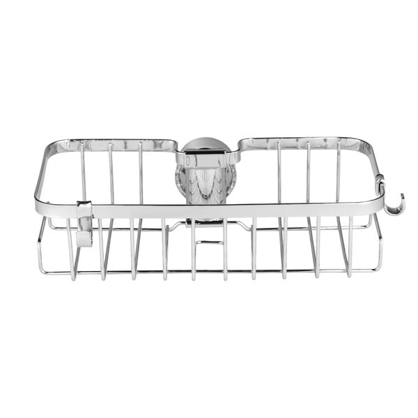 Samodržiaca kúpeľňová polička z nerezovej ocele v striebornej farbe Floresta - Wenko-image-2