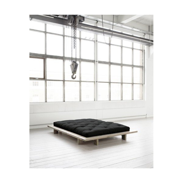 Dvojlôžková posteľ z borovicového dreva s matracom Karup Design Japan Comfort Mat Raw/Black, 160 × 200 cm-image-3