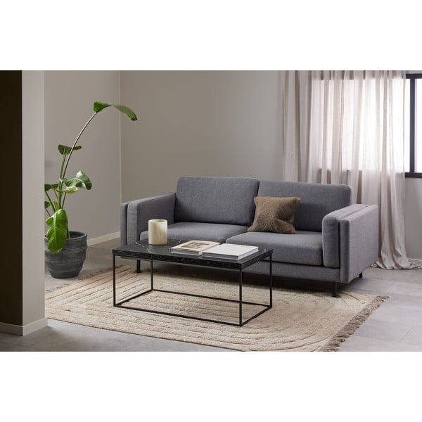 Čierny konferenčný stolík s doskou v dekore mramoru 55x110 cm Barossa – Actona-image-1