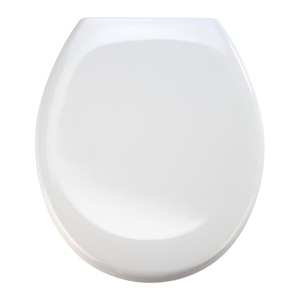 Biele WC sedadlo s jednoduchým zatváraním Wenko Premium Ottana, 45,2 × 37,6 cm