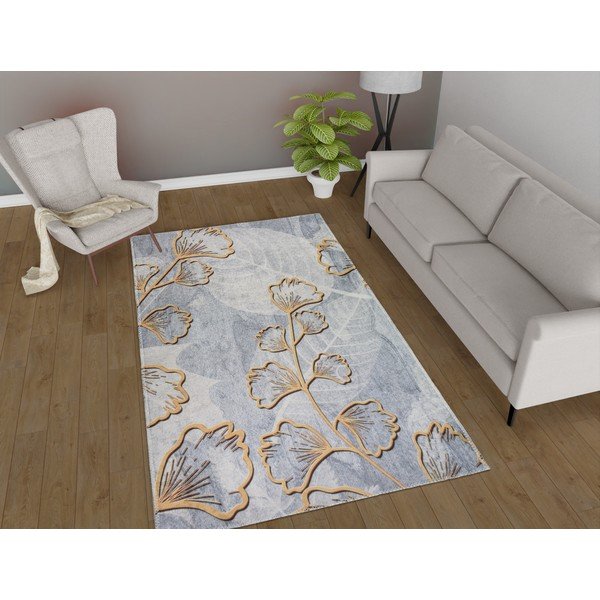 Prateľný koberec v sivej a zlatej farbe 120x180 cm Dainty – Vitaus-image-1
