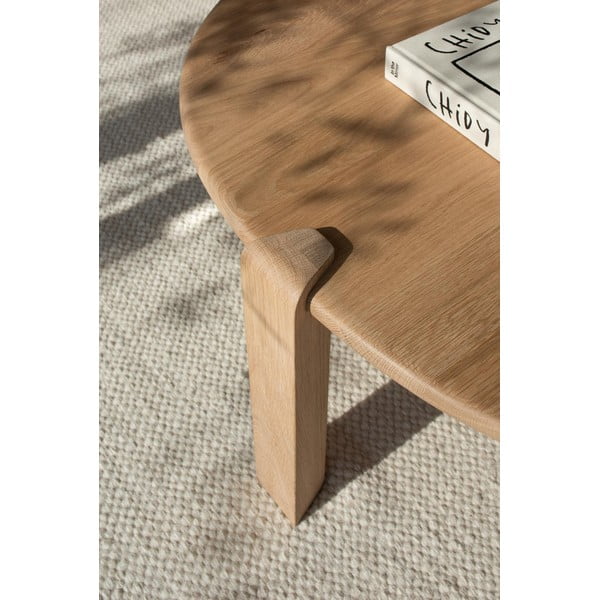 Konferenčný stolík z dubového dreva v prírodnej farbe 80x150 cm Kulin – Gazzda-image-2