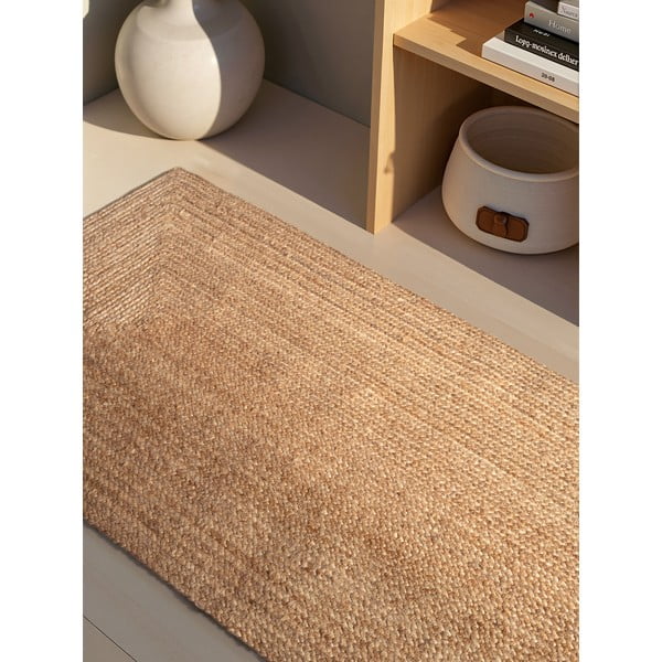 Obojstranný/ručne tkaný jutový behúň v prírodnej farbe 80x200 cm Sharmila Natural Brown – Hanse Home-image-3