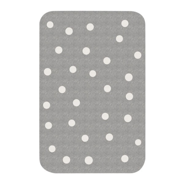 Detský sivý koberec Zala Living Dots, 67 × 120 cm