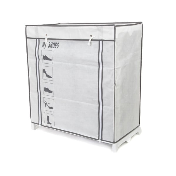 Čierno-biely textilný stojan na topánky Compactor Shoes, 25 priehradiek-image-3