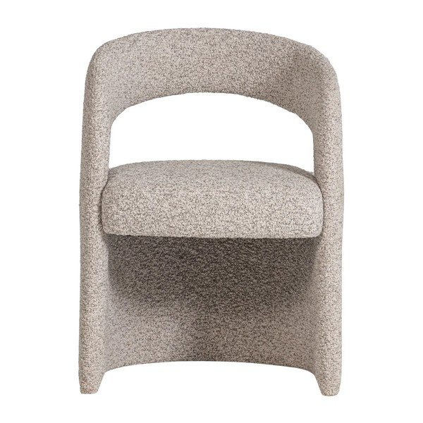 Krémovobiele čalúnené jedálenské kreslo s podrúčkami Lanor – WOOOD-image-4