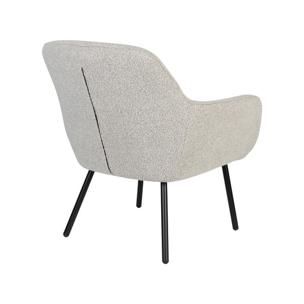 Biele kreslo z textílie buklé Dude – White Label-image-4