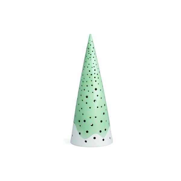 Zelený vianočný svietnik z kostného porcelánu Kähler Design Nobili, výška 30 cm