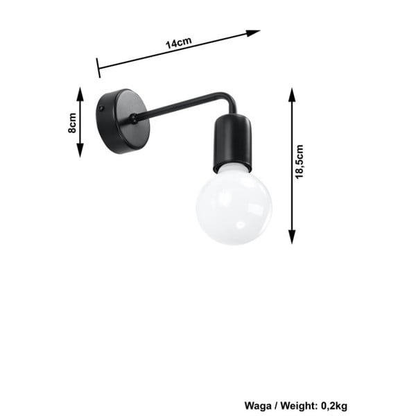 Čierne nástenné svietidlo Sollux Donato-image-2